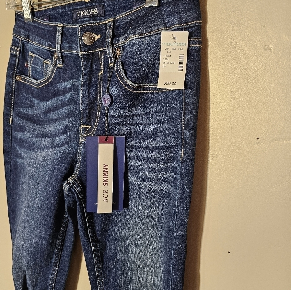 Vigoss High Rise Skinny Luxe Stretch Jeans Women's Size 24 L 28 NWT - Picture 3 of 13
